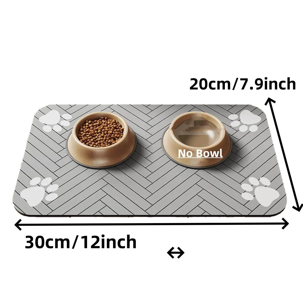 Waterproof Pet Feeding Mat — Absorbent Quick-Dry Placemat for Dog & Cat Bowls
