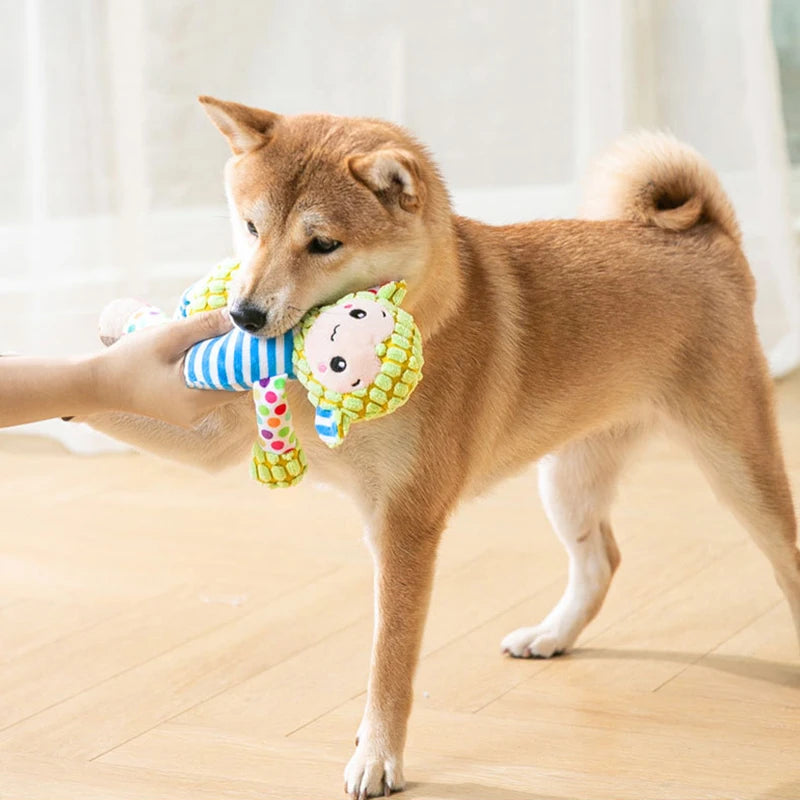 Plush Animal Squeaky Puzzle Toy — Bite-Resistant Chew Toy for Cats & Dogs