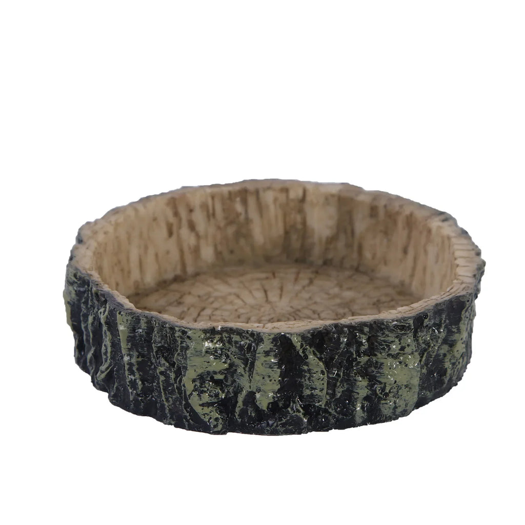 Resin Reptile Feeder Bowl — Rock-Style Food & Water Dish for Turtles & Lizards