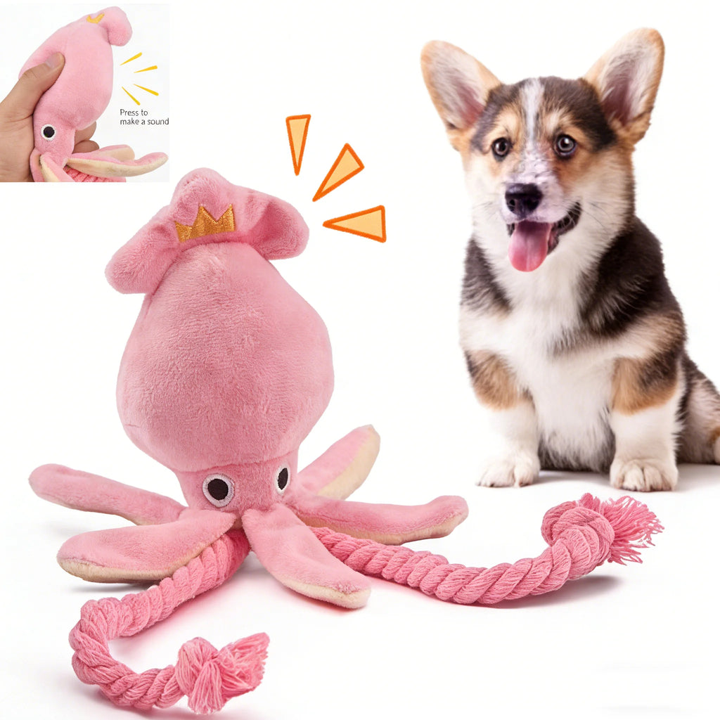 Cotton Rope Octopus Toy — Sound-Emitting Chew Toy for Dogs & Cats