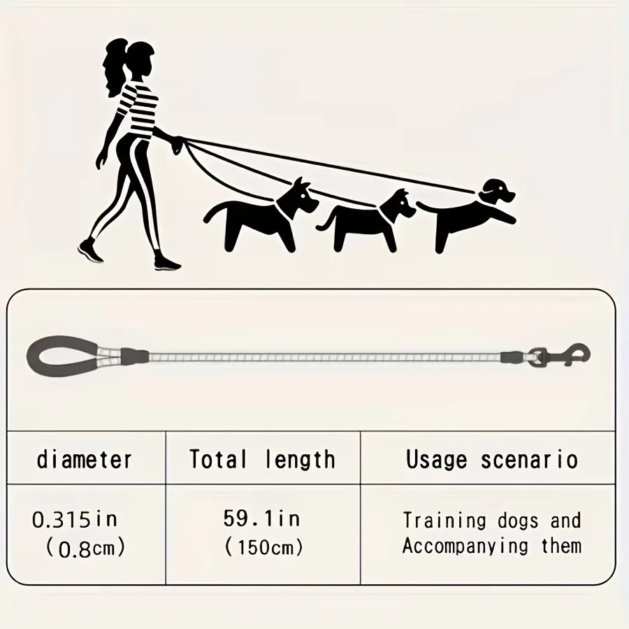 Round Rope Dog Leash — Heavy Duty Lightweight Leash for Walking & Training