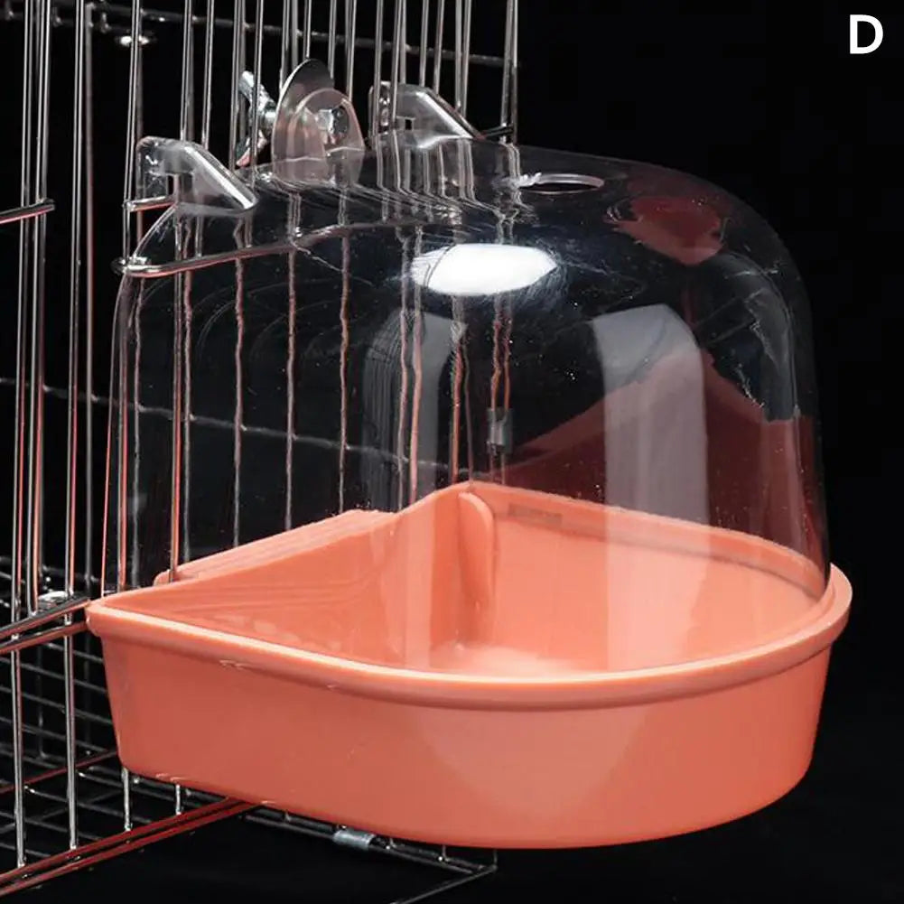 Clear Hanging Bird Bath — Cage Shower Box for Parakeets, Budgies & Canaries