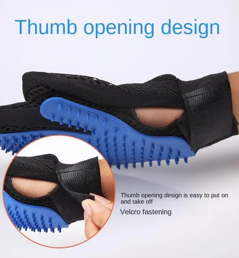 2-Sided Pet Grooming Glove Set — Deshedding Brush & Bath Glove for Dogs, Cats & Rabbits