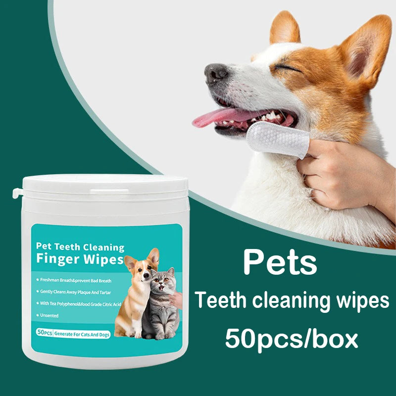 Disposable Finger Toothbrush Wipes — Dog & Cat Dental Cleaning Wipes