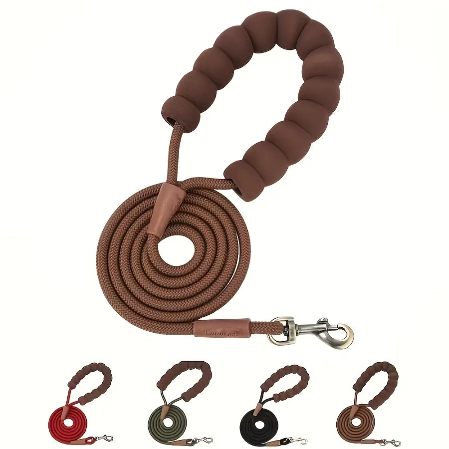 Round Rope Dog Leash — Heavy Duty Lightweight Leash for Walking & Training