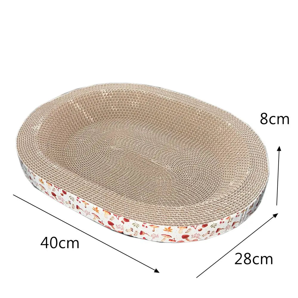 Corrugated Cardboard Cat Scratcher — Oval Scratching Pad in Fun Shapes
