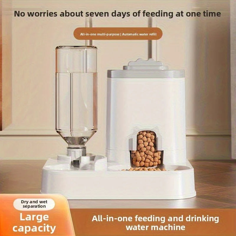Large-Capacity Automatic Pet Feeder — Gravity Food & Water Dispenser for Cats & Dogs