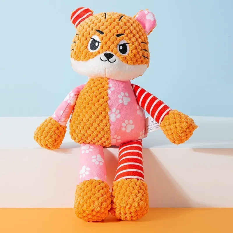 Plush Animal Squeaky Puzzle Toy — Bite-Resistant Chew Toy for Cats & Dogs
