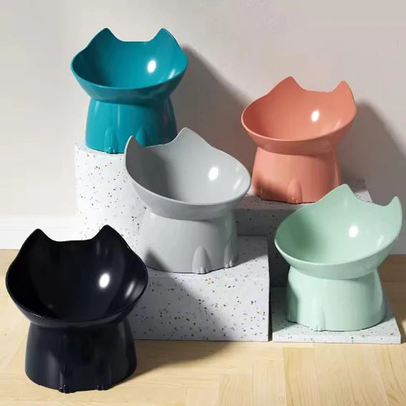 Anti-Tip Raised Cat Bowl — Ear-Protecting Design for Flat-Faced Cats