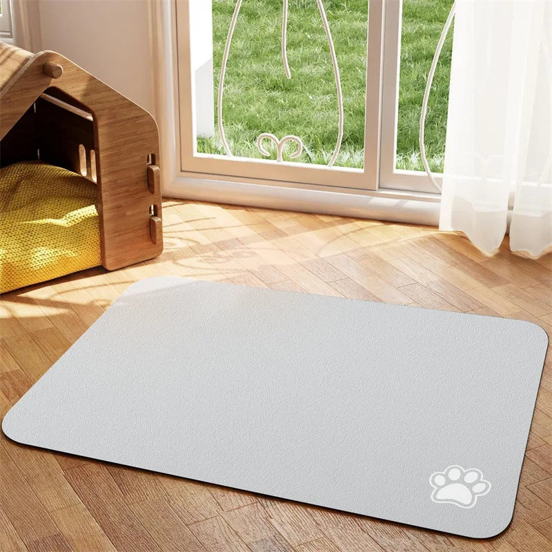 Absorbent Pet Feeding Mat — Quick-Dry Placemat for Dog & Cat Bowls, S/M/L