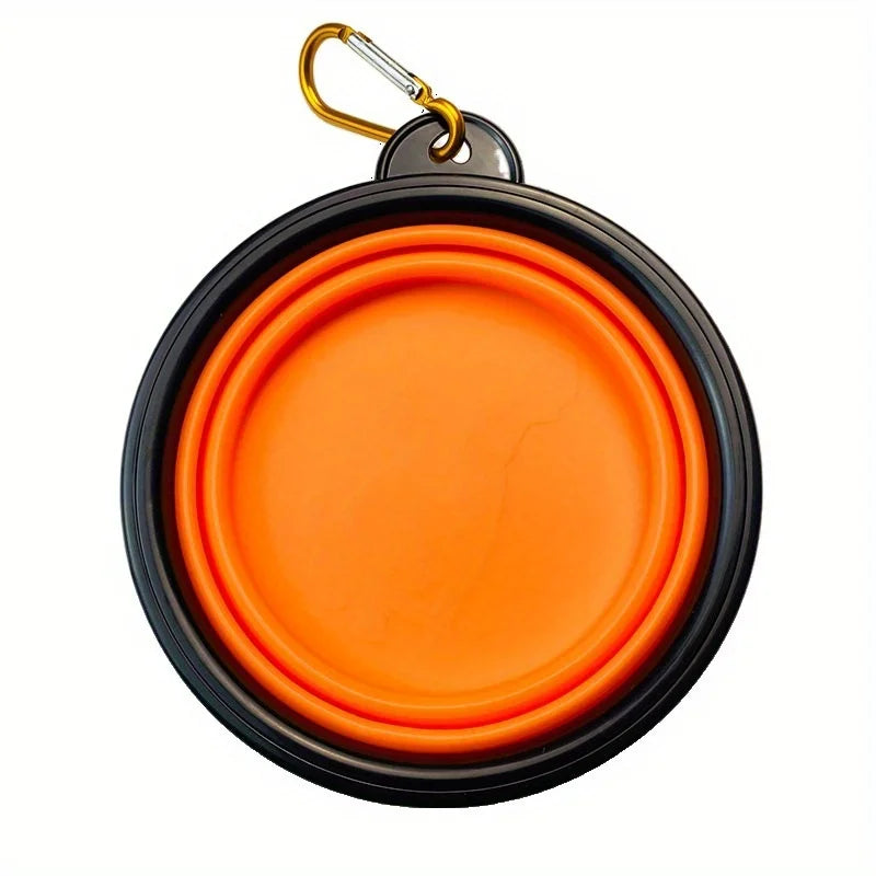 Folding Dog Travel Bowl — Portable Silicone Food & Water Bowl for Walks