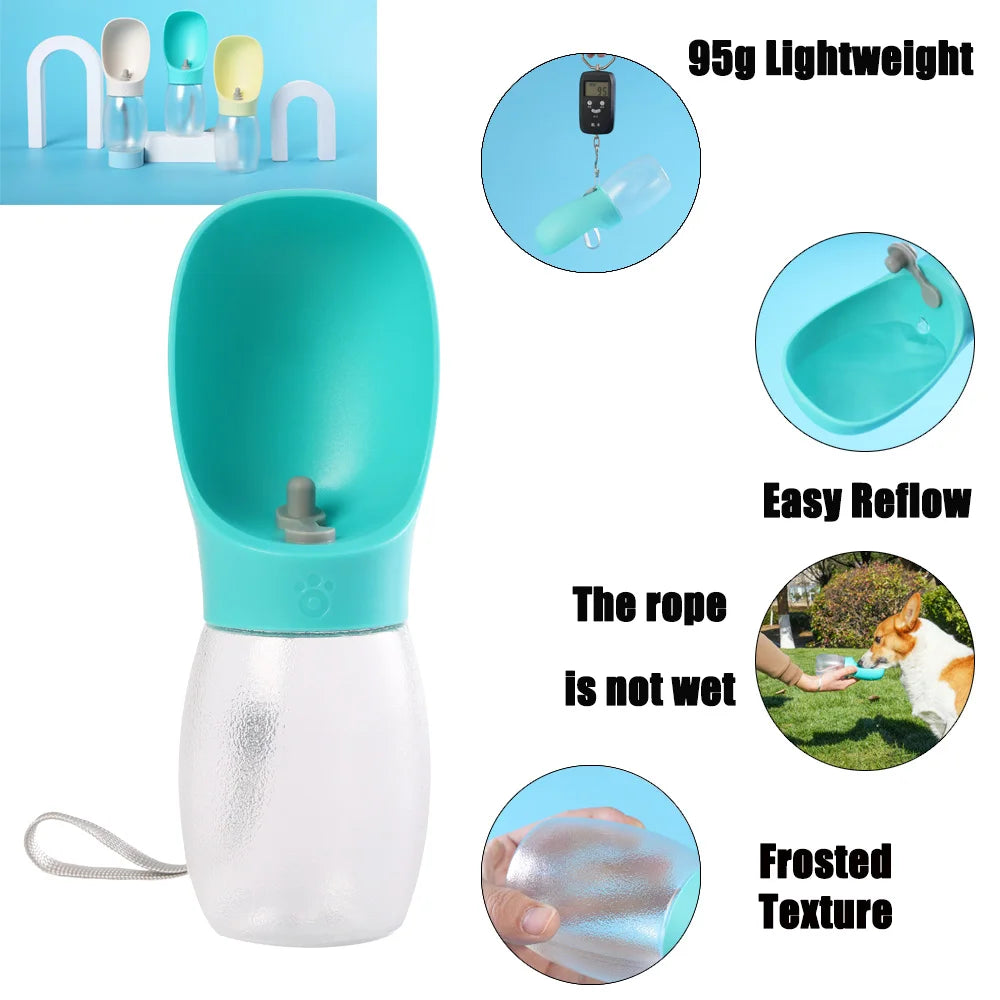Portable Pet Water Bottle — 300ML Travel Drinking Bowl for Dogs & Cats