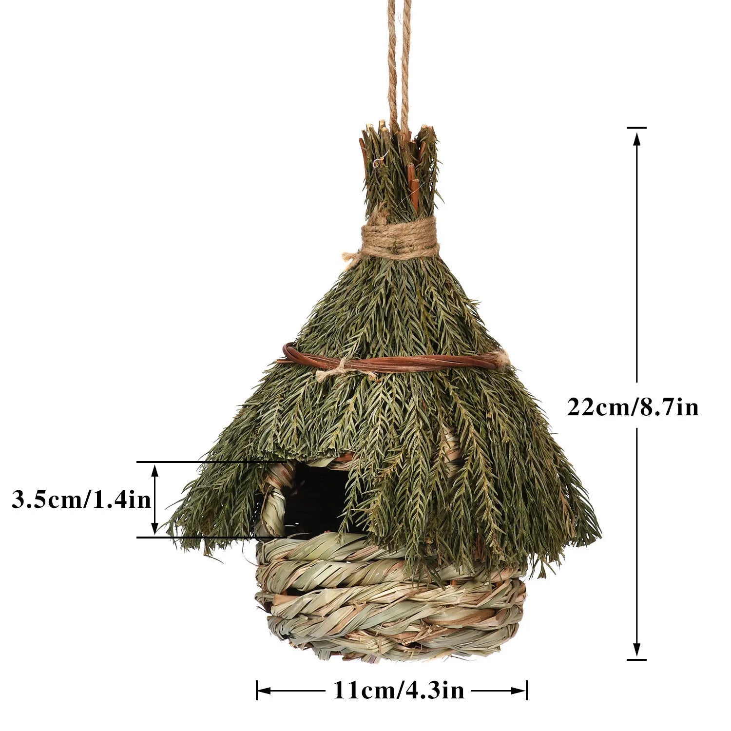 Coconut Bird Nest House — Wood Hanging Breeding Nest for Parrots & Lovebirds