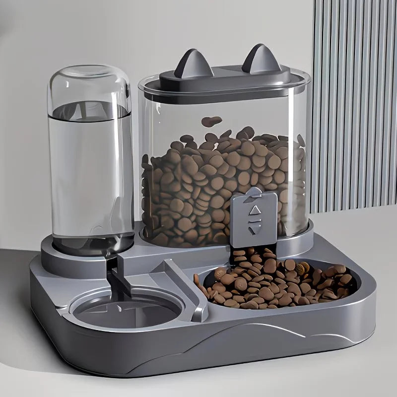 2-in-1 Large Pet Feeder & Water Dispenser — Dry-Wet Separation Bowl for Cats & Dogs