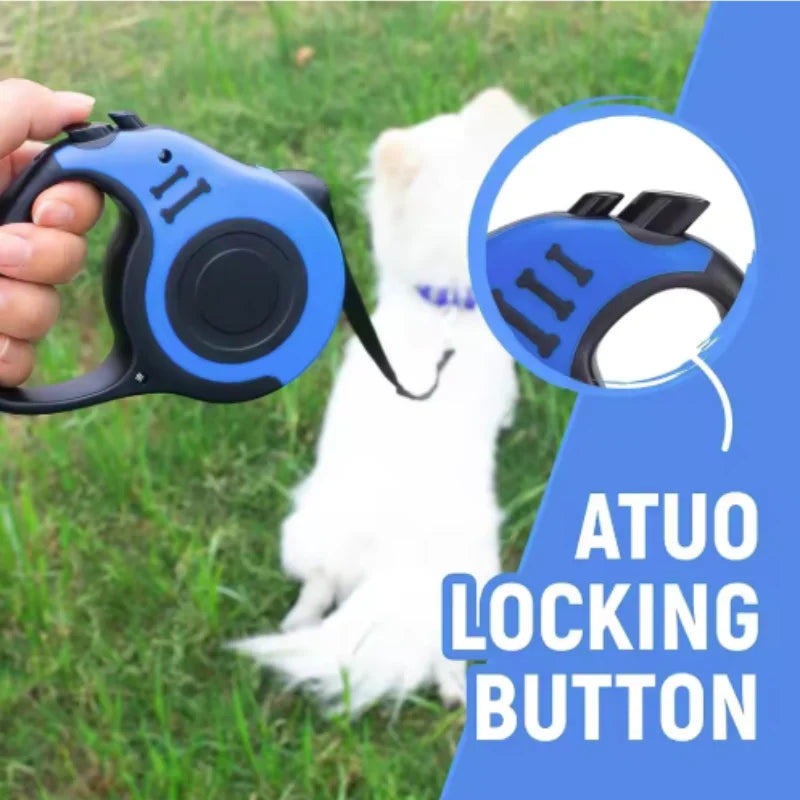 Retractable Nylon Dog Leash — Durable Traction Rope for Outdoor Walking & Hiking