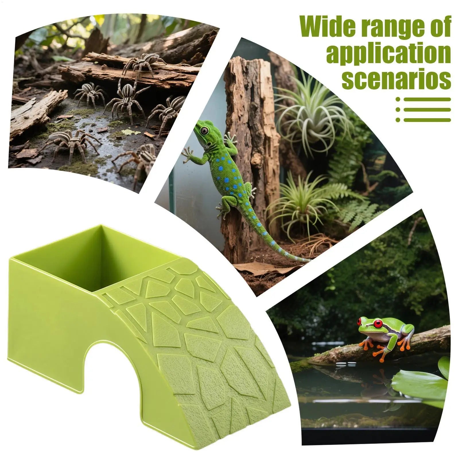 2-in-1 Reptile Hideout Bowl — Decorative Shelter & Water Dish for Geckos & Frogs