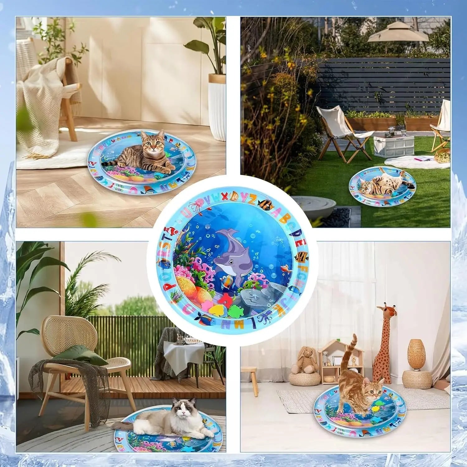 Water Sensory Play Mat — Cooling Interactive Pad for Cats & Dogs