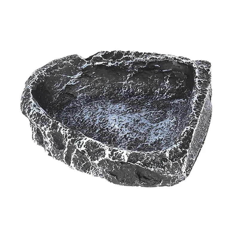 Stone-Texture Reptile Bowl — Food & Water Dish for Bearded Dragons