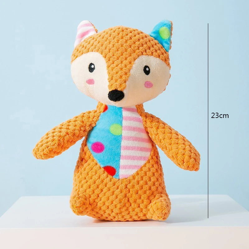 Plush Animal Squeaky Puzzle Toy — Bite-Resistant Chew Toy for Cats & Dogs
