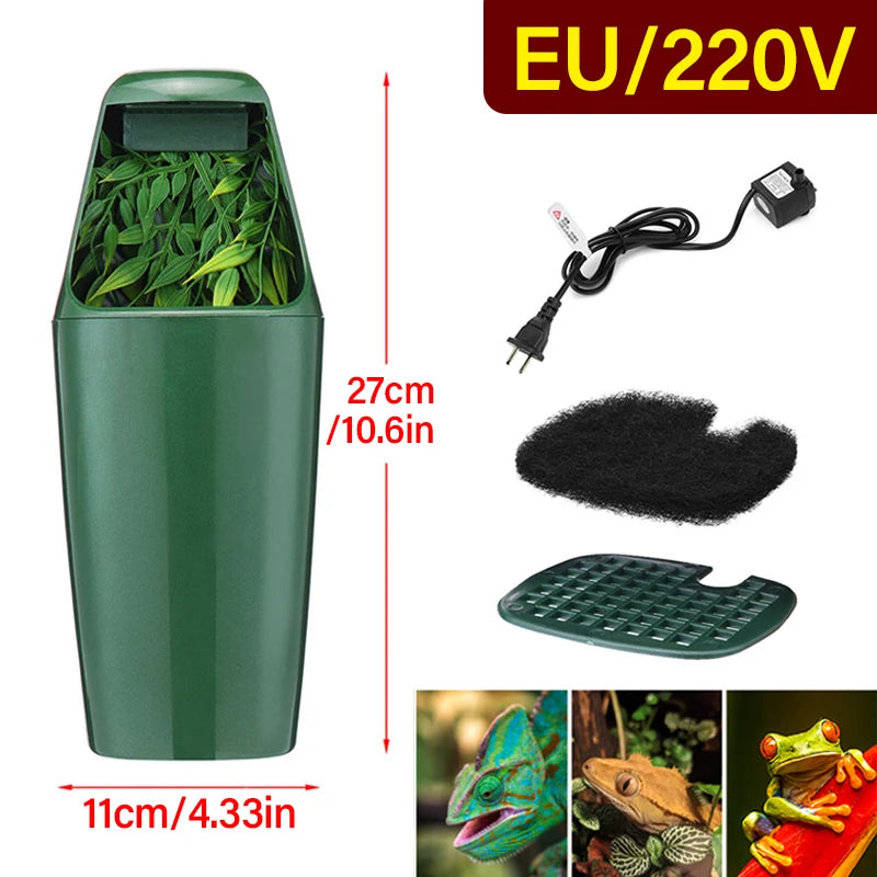 Automatic Reptile Water Dispenser — Filtered Drinking Fountain for Lizards & Amphibians