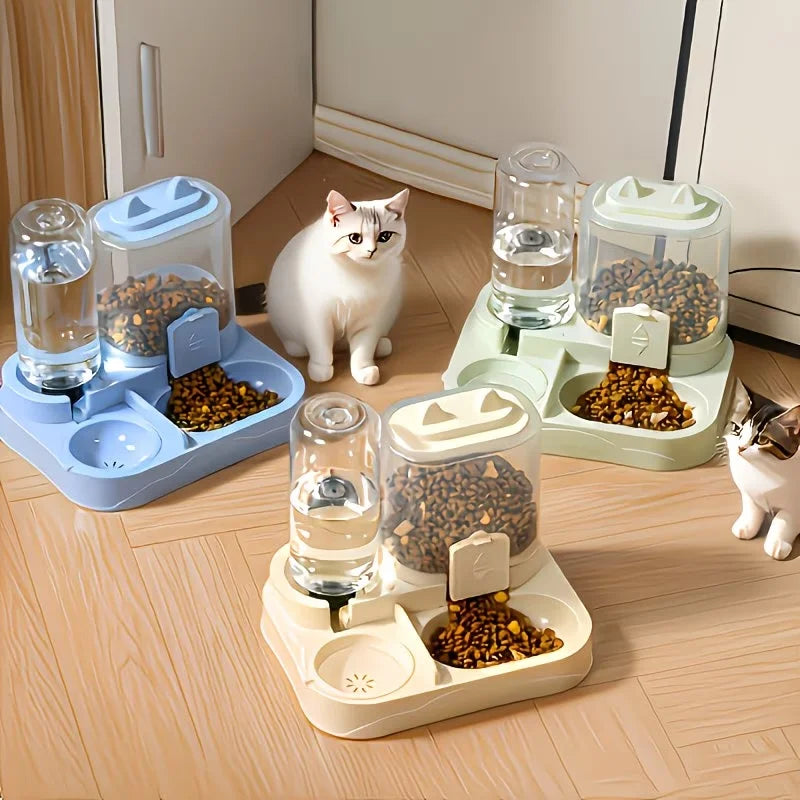 2-in-1 Large Pet Feeder & Water Dispenser — Dry-Wet Separation Bowl for Cats & Dogs