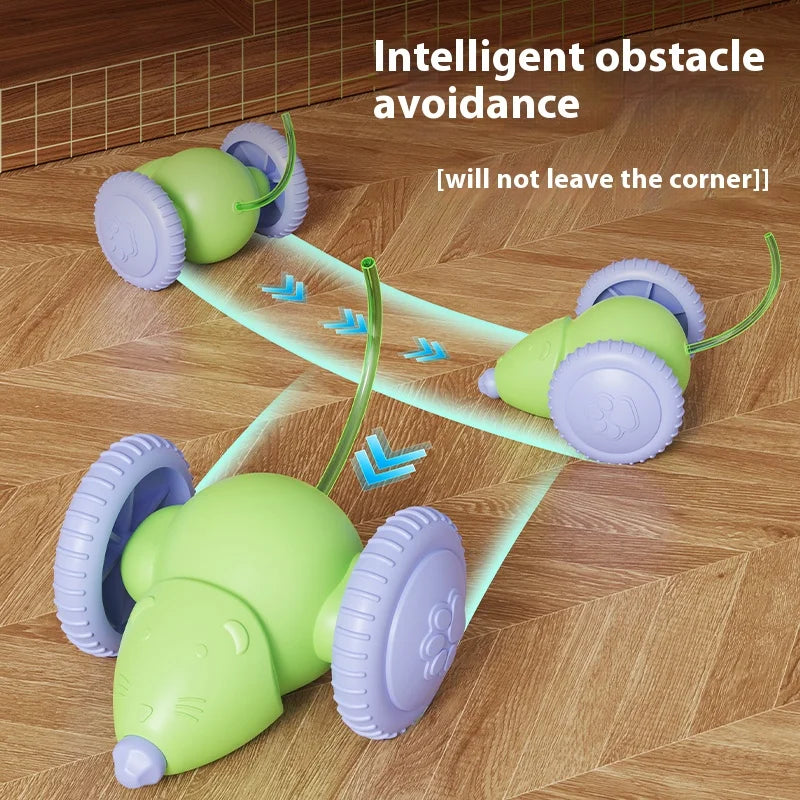 Electric Mouse Car Cat Toy — Rechargeable Automatic Teaser with Obstacle Avoidance