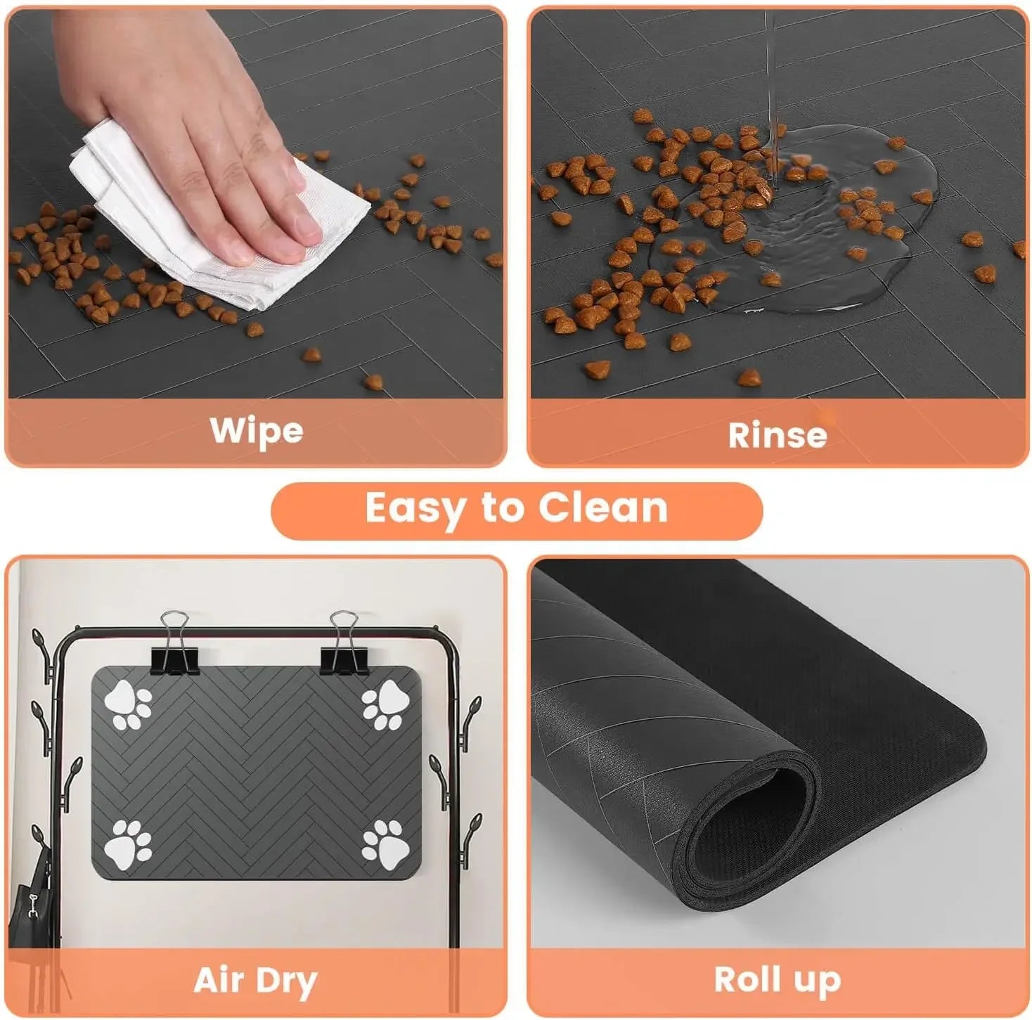 Waterproof Pet Feeding Mat — Absorbent Quick-Dry Placemat for Dog & Cat Bowls