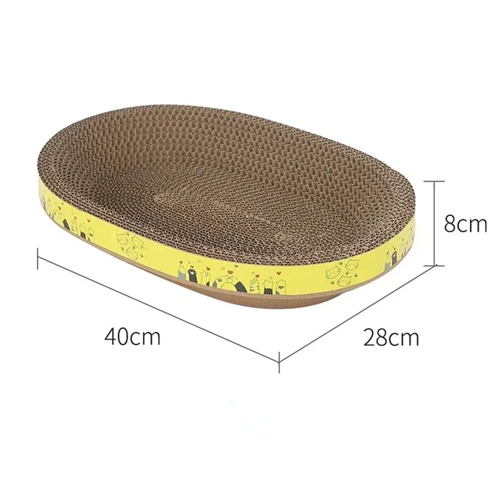 Corrugated Cardboard Cat Scratcher — Oval Scratching Pad in Fun Shapes