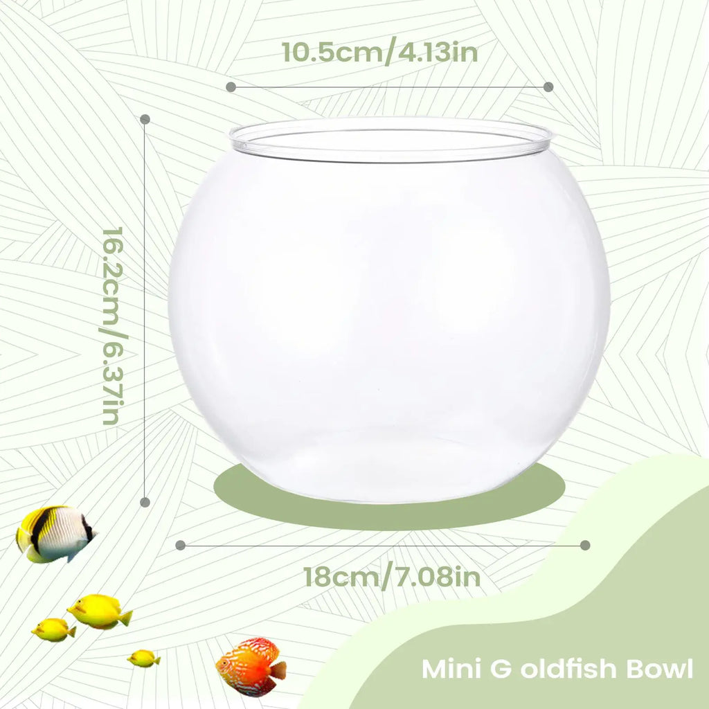 Fish Bowl Vase — Clear Shatter-Resistant Aquarium Accessory & Table Centerpiece