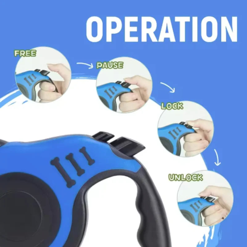 Retractable Nylon Dog Leash — Durable Traction Rope for Outdoor Walking & Hiking