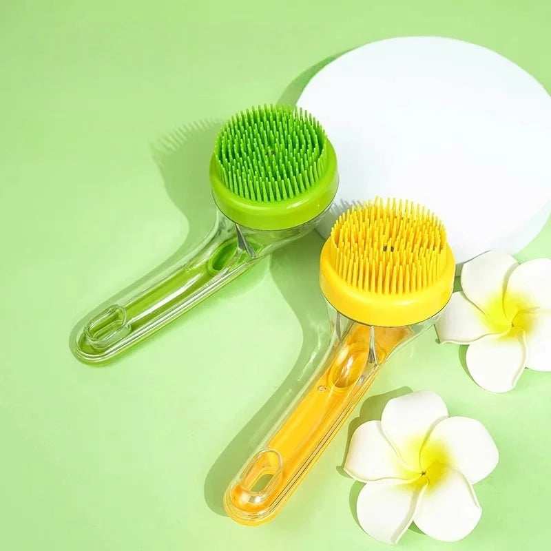 2-in-1 Massage & Bath Brush — Exfoliating Scrubber for Dogs & Cats