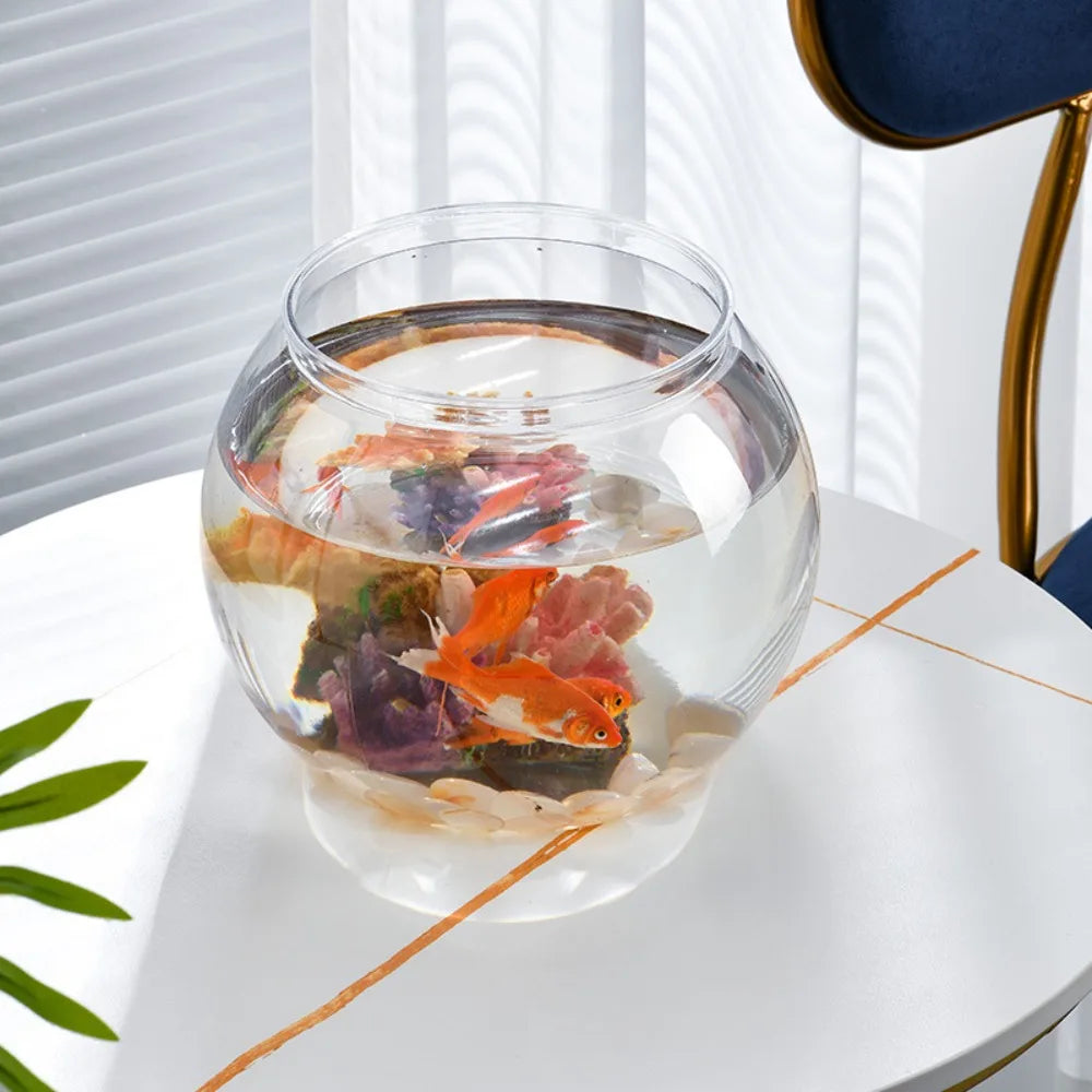 Glass Fish Bowl — Small Transparent Aquarium for Betta & Ornamental Fish