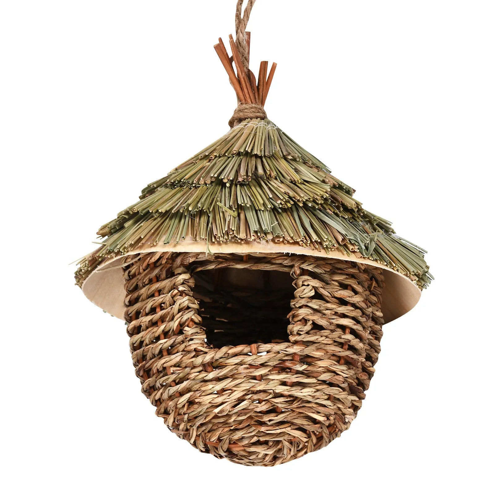 Coconut Bird Nest House — Wood Hanging Breeding Nest for Parrots & Lovebirds