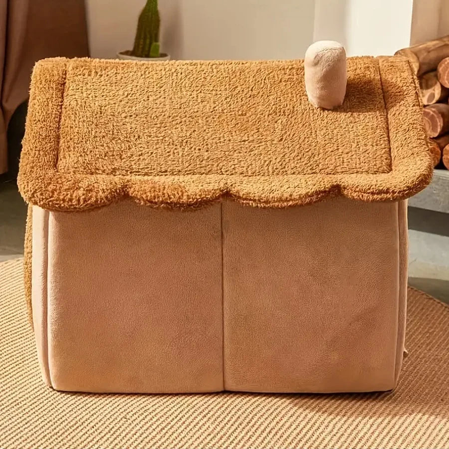 Foldable Pet Cave Bed — Removable Washable Cover for Small Dogs & Cats