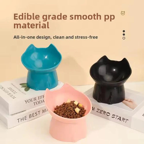 Anti-Tip Raised Cat Bowl — Ear-Protecting Design for Flat-Faced Cats