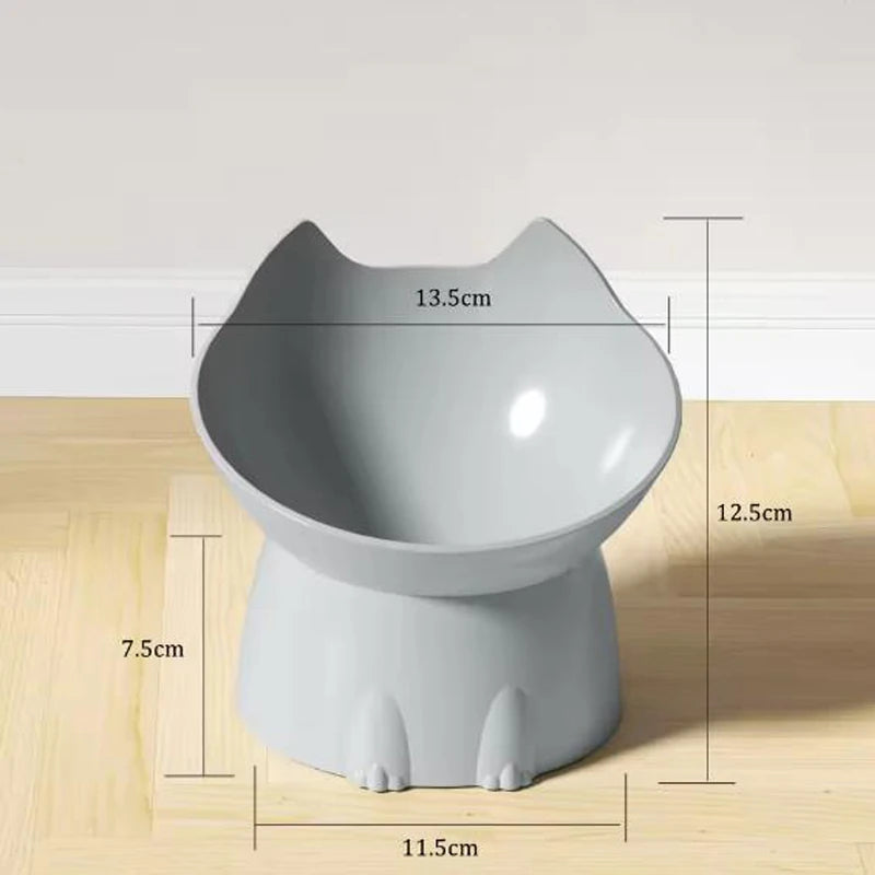 Anti-Tip Raised Cat Bowl — Ear-Protecting Design for Flat-Faced Cats
