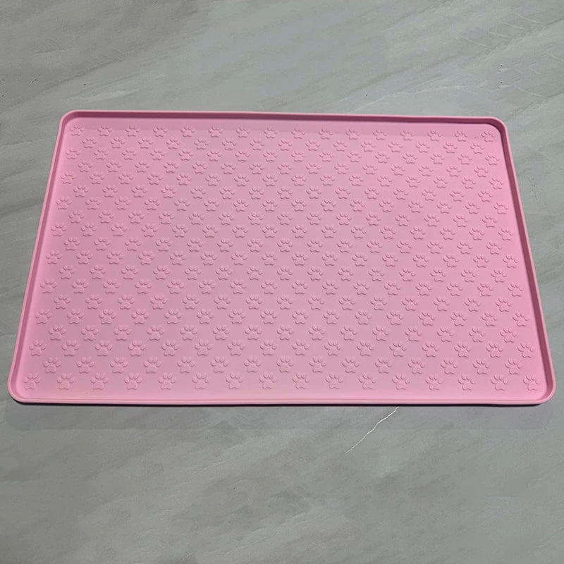 Silicone Pet Feeding Mat — Raised-Edge Placemat for Dog & Cat Bowls
