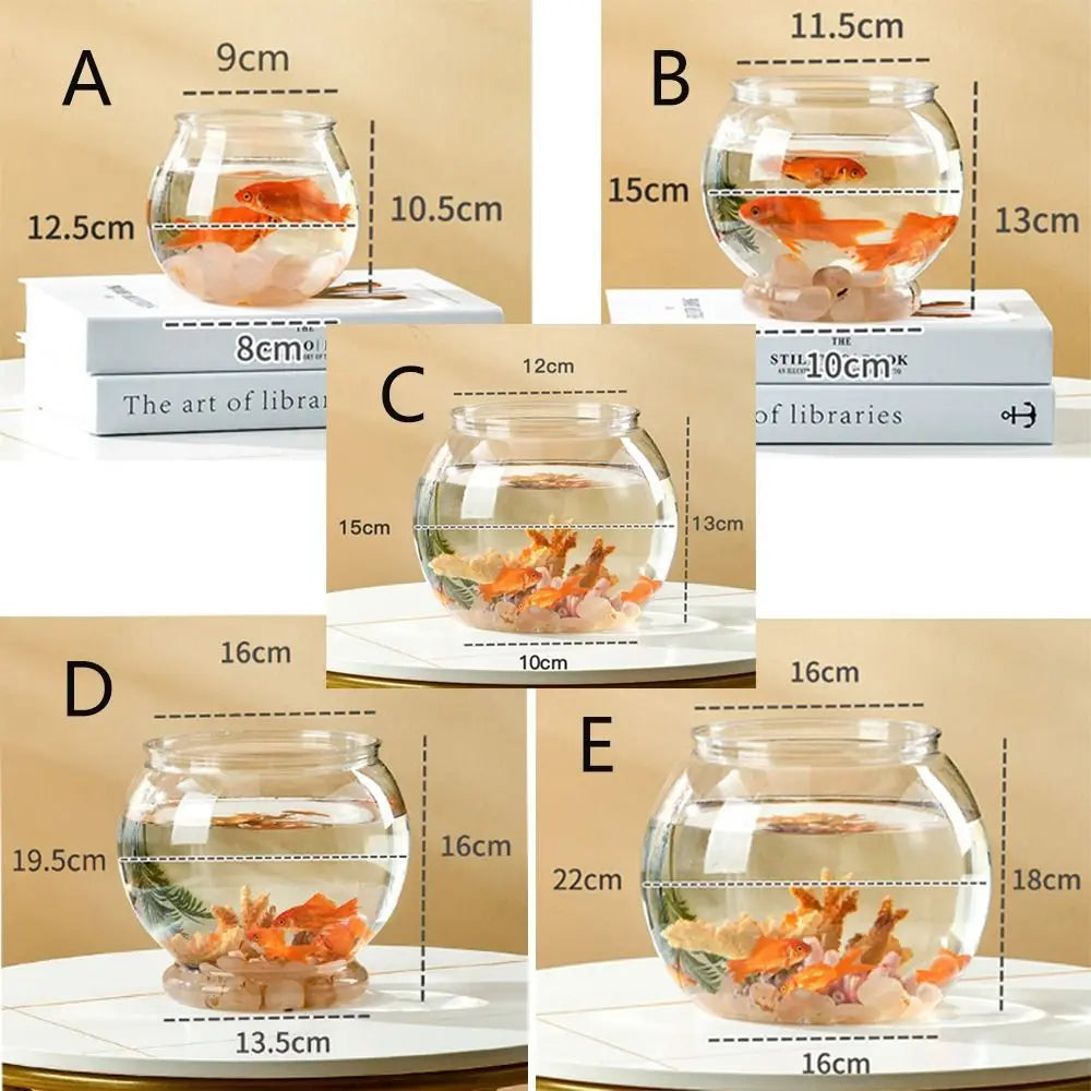 Glass Fish Bowl — Small Transparent Aquarium for Betta & Ornamental Fish
