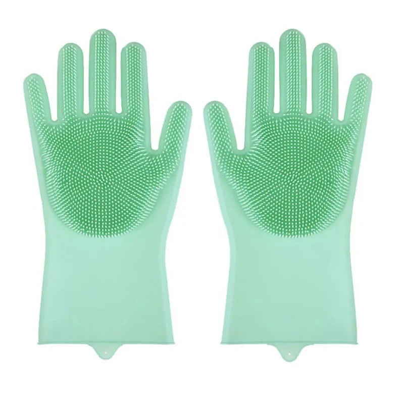 Silicone Bathing Gloves — Multi-Functional Shampoo Scrubber for Dogs & Cats