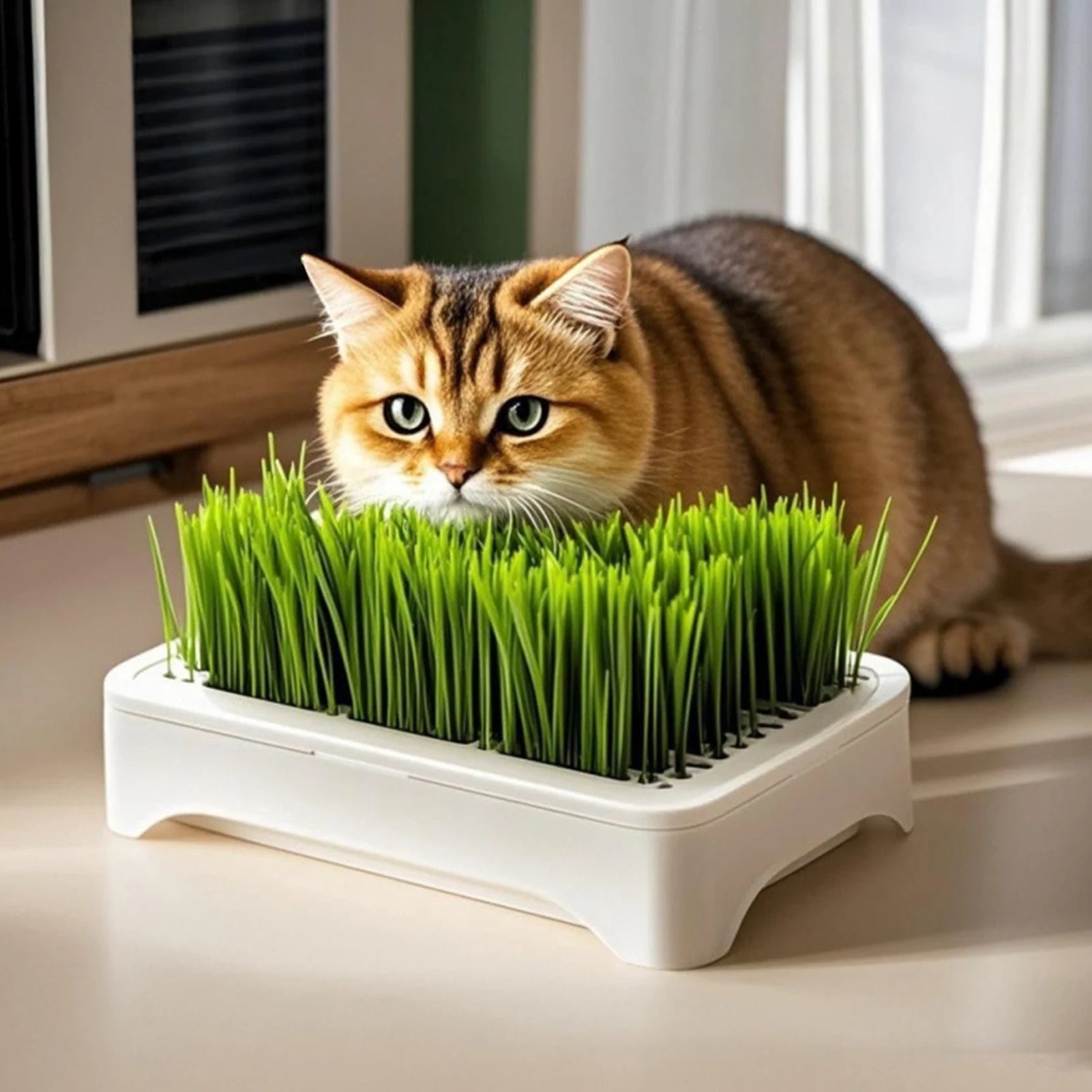 Cat Grass Planting Basin — Soilless Hydroponic Wheatgrass Pot