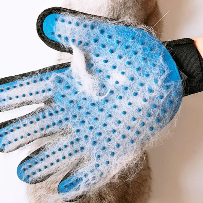2-Sided Pet Grooming Glove Set — Deshedding Brush & Bath Glove for Dogs, Cats & Rabbits