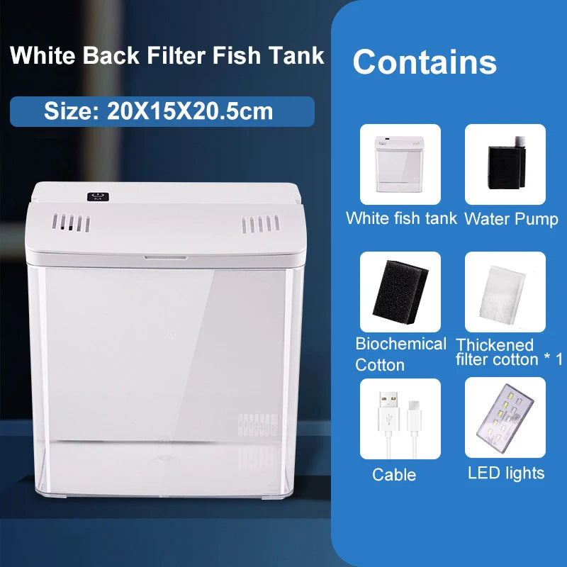 Self-Circulating Fish Tank — Tabletop Goldfish Tank with Built-In Filter