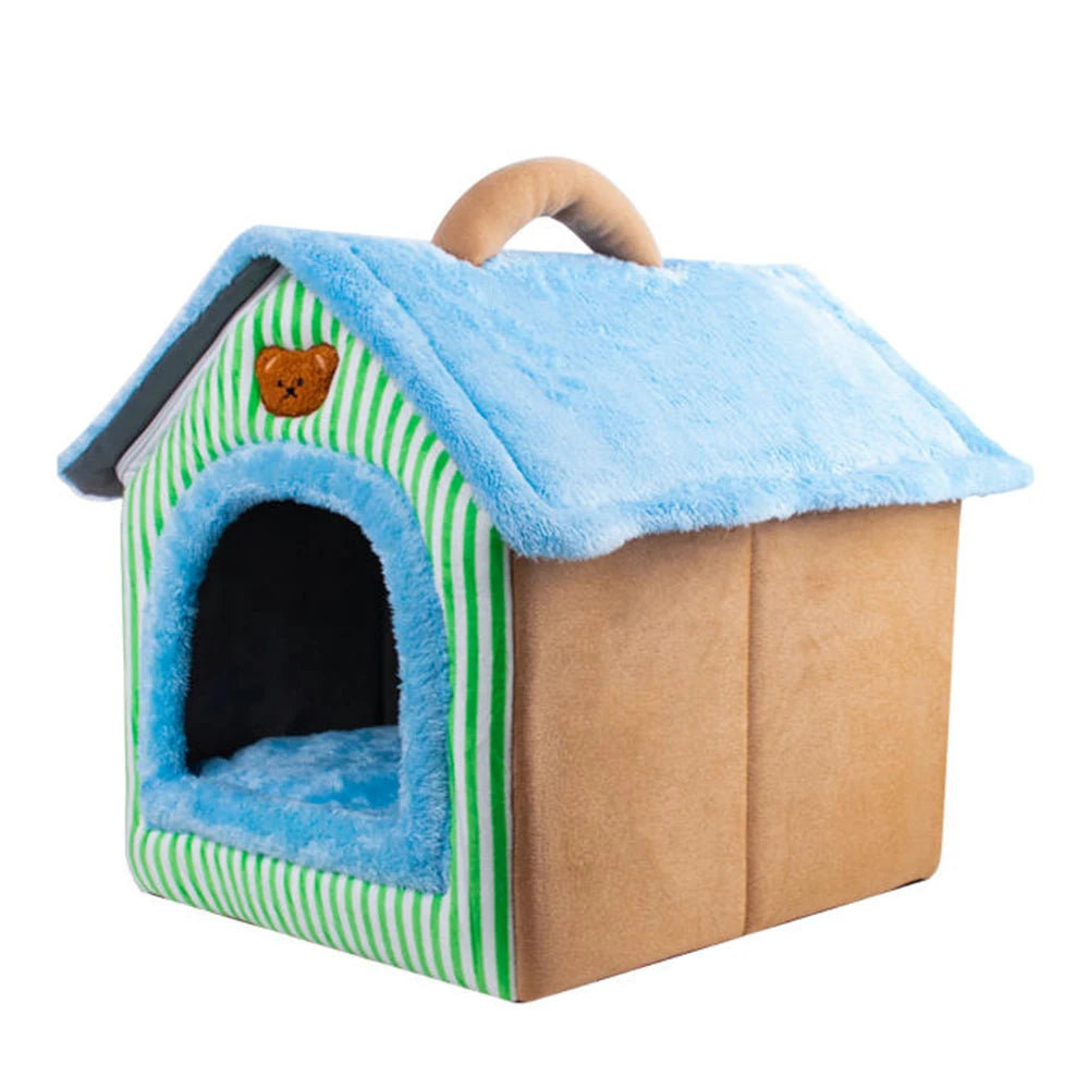 Foldable Pet Cave Bed — Removable Washable Cover for Small Dogs & Cats