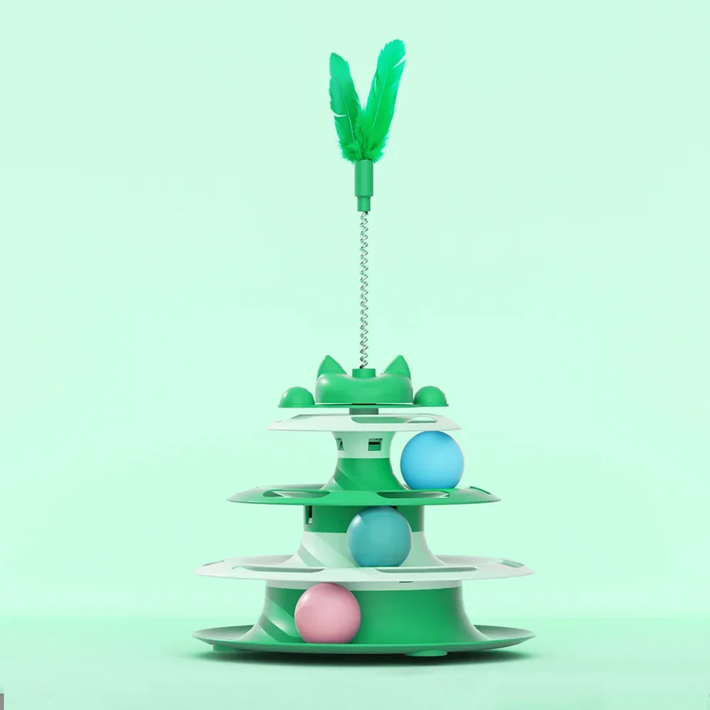 Rotating Cat Turntable Toy — Self-Play Ball Track for Boredom Relief