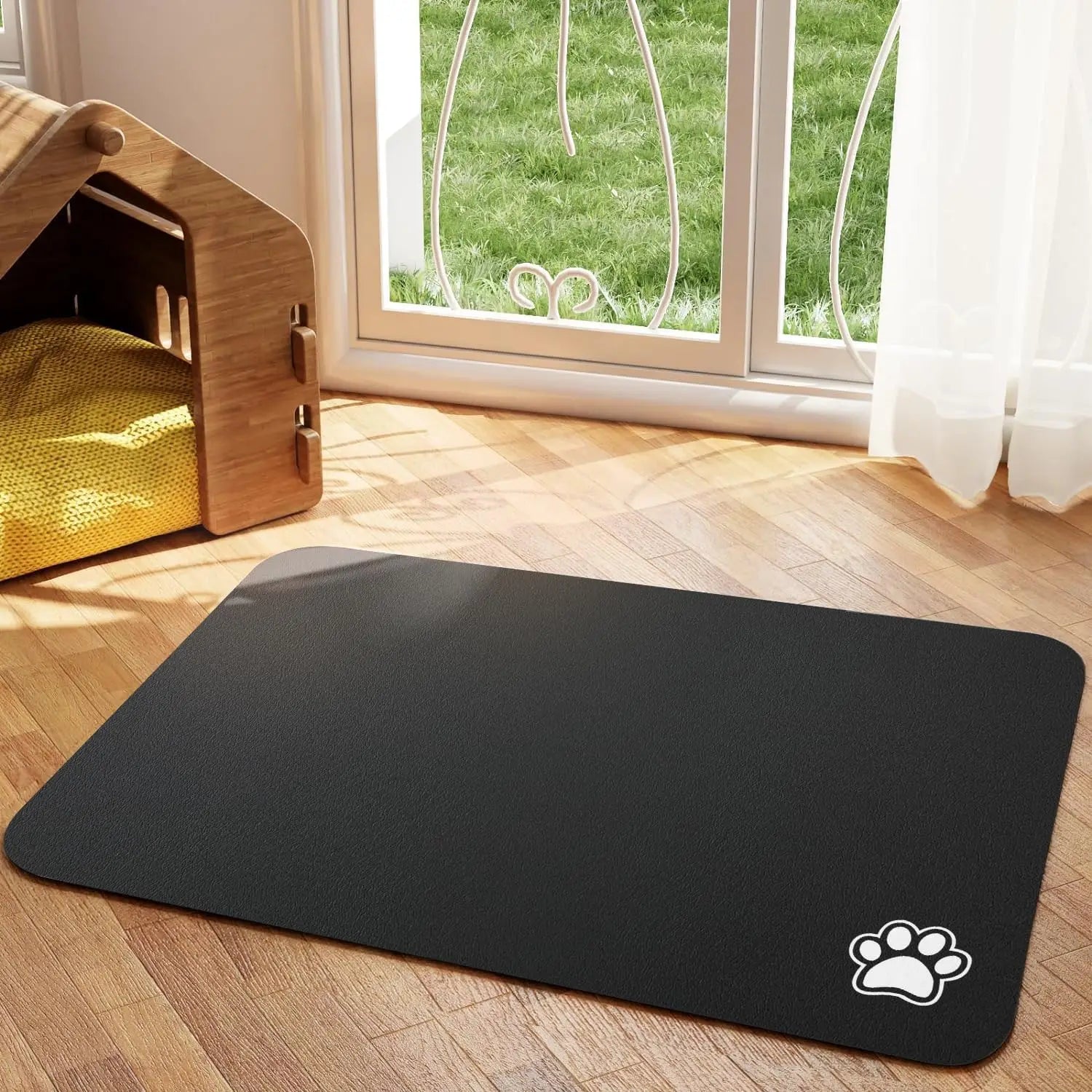Absorbent Pet Feeding Mat — Quick-Dry Placemat for Dog & Cat Bowls, S/M/L