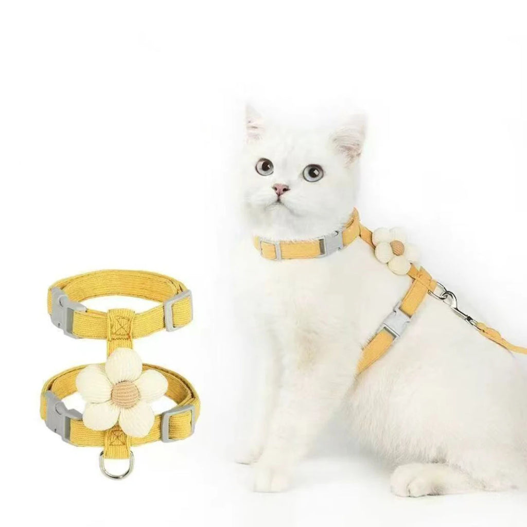 Cat & Dog Harness and Leash Set — Adjustable Breathable Walking Harness