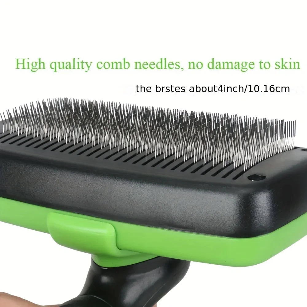 Self-Cleaning Shedding Comb — Push-Button Deshedding Tool for Dogs