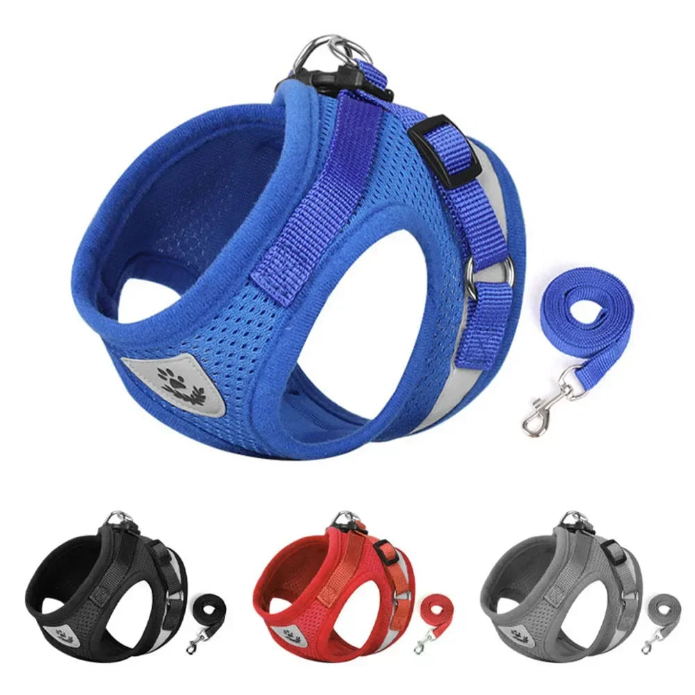 Reflective Escape-Proof Harness & Leash Set — Adjustable Mesh Vest for Cats & Dogs