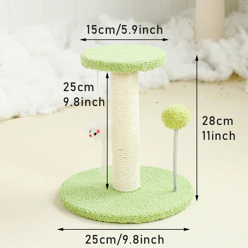 Cat Tree Tower with Scratching Post — Interactive Ball & Plush Mouse Toy