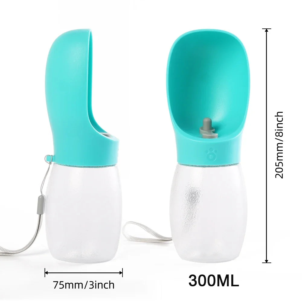Portable Pet Water Bottle — 300ML Travel Drinking Bowl for Dogs & Cats